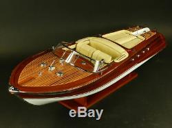 Riva Aquarama 26 Wood Model Boat L 67 cm Handmade Italian Speed Boat Handcraft