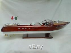 Riva Aquarama 28 Wood Model Boat L 67 cm Handmade Italian Speed Boat Handcraft