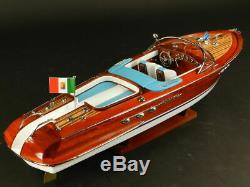 Riva Aquarama 34 Wood Model Boat L 87 cm Handmade Italian Speed Boat Handcraft