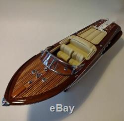 Riva Aquarama 34 Wood Model Boat L 90 cm Handmade Italian Speed Boat