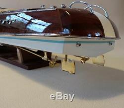 Riva Aquarama 34 Wood Model Boat L 90 cm Handmade Italian Speed Boat
