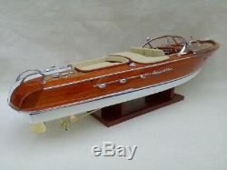 Riva Aquarama L50 Cream Wooden Speed Boat Wood Model Boat Handmade Italian Boat