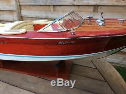 Riva Aquarama Lamborghini 20 Wood Model Boat L53 cm Handmade Italian Speed Boat
