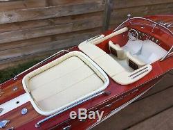 Riva Aquarama Lamborghini 20 Wood Model Boat L53 cm Handmade Italian Speed Boat