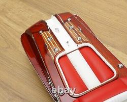 Riva Aquarama Speed Boat Italian 21 Scale 116 Wooden Model Ship Red/White Seat