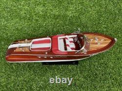 Riva Aquarama Speed Model Ship 21 Red Boat Wooden Nautical Model Decor Handmade