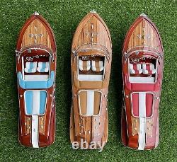 Riva Aquarama Speed Model Ship 21 Red Boat Wooden Nautical Model Decor Handmade