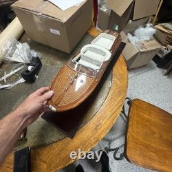 Riva Aquarama wood Model Italian Speed Boat 2 ft 24 Wooden 31 Base