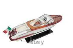 Riva Aquariva Gucci Boat 40cm White Handcrafted Wooden Model Speed Boat Ship