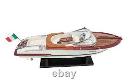 Riva Aquariva Gucci Boat 40cm White Handcrafted Wooden Model Speed Boat Ship