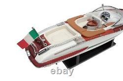 Riva Aquariva Gucci Boat 40cm White Handcrafted Wooden Model Speed Boat Ship