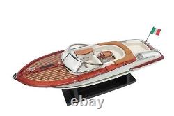 Riva Aquariva Gucci Boat 40cm White Handcrafted Wooden Model Speed Boat Ship