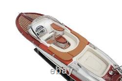 Riva Aquariva Gucci Boat 40cm White Handcrafted Wooden Model Speed Boat Ship