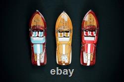 Riva Aqurama 53cm (21) Handcrafted Wooden Model Speed Boat Ship Gift Decoration