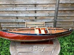 Riva STAN CRAFT TORPEDO 26 Wood Model Boat L70 cm Handmade Italian Speed Boat