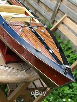 Riva STAN CRAFT TORPEDO 26 Wood Model Boat L70 cm Handmade Italian Speed Boat