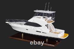 Riviera 45 Open Flybridge Motor Yacht Handmade Wooden Model Boat Ship Gift Decor