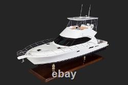 Riviera 45 Open Flybridge Motor Yacht Handmade Wooden Model Boat Ship Gift Decor