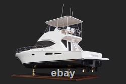 Riviera 45 Open Flybridge Motor Yacht Handmade Wooden Model Boat Ship Gift Decor