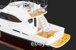 Riviera 45 Open Flybridge Motor Yacht Handmade Wooden Model Boat Ship Gift Decor