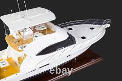 Riviera 45 Open Flybridge Motor Yacht Handmade Wooden Model Boat Ship Gift Decor