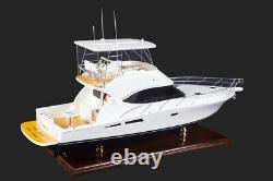 Riviera 45 Open Flybridge Motor Yacht Handmade Wooden Model Boat Ship Gift Decor