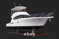 Riviera 45 Open Flybridge Motor Yacht Handmade Wooden Model Boat Ship Gift Decor