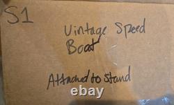 S1 Vintage Speed Boat Model Attached To Stand! See Details! US Seller