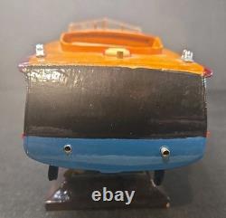 S1 Vintage Speed Boat Model Attached To Stand! See Details! US Seller