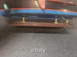 S1 Vintage Speed Boat Model Attached To Stand! See Details! US Seller