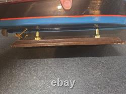 S1 Vintage Speed Boat Model Attached To Stand! See Details! US Seller
