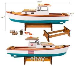 SAILINGSTORY Wooden Classic Lobster Boat Model Boat Decor Ship Model Nautical
