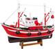Sailingstory Wooden Fishing Boat Model Ship Decor Red