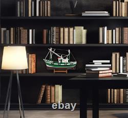 SAILINGSTORY Wooden Fishing Boat Model Ship Model Decor Green