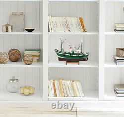 SAILINGSTORY Wooden Fishing Boat Model Ship Model Decor Green