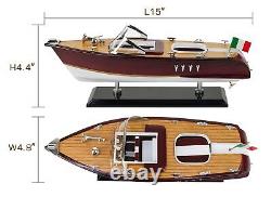 SAILINGSTORY Wooden Model Boat Riva Aquarama Speedboat 1/20 Scale Replica Run