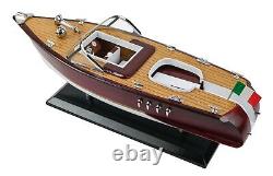 SAILINGSTORY Wooden Model Boat Riva Aquarama Speedboat 1/20 Scale Replica Run
