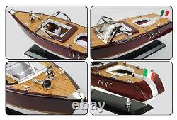 SAILINGSTORY Wooden Model Boat Riva Aquarama Speedboat 1/20 Scale Replica Run
