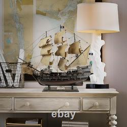 SAILINGSTORY Wooden Pirate Ship Model Black Pearl Beige Sails 27