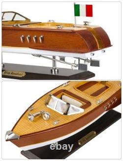 SAILINGSTORY Wooden Speedboat Model Riva Aquarama Runabout Model Boat Yacht W