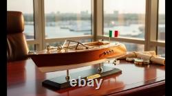 SAILINGSTORY Wooden Speedboat Model Riva Aquarama Runabout Model Boat Yacht W