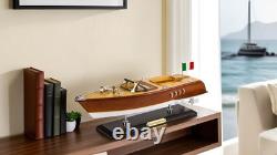 SAILINGSTORY Wooden Speedboat Model Riva Aquarama Runabout Model Boat Yacht W