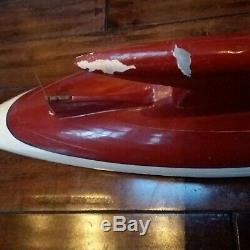 SALE! Vtg Lg Wooden Model Sailing Pond Yacht Ship Boat Bluebell MYC Decorative