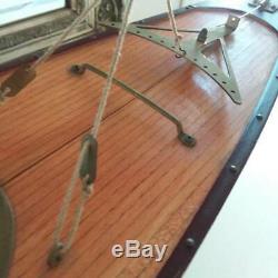 SALE! Vtg Lg Wooden Model Sailing Pond Yacht Ship Boat Bluebell MYC Decorative