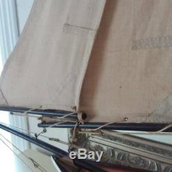 SALE! Vtg Lg Wooden Model Sailing Pond Yacht Ship Boat Bluebell MYC Decorative