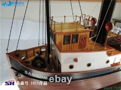 SANSON Tugboat Wooden Tugboat 1/50 Assembly Model Kit Wood Boat DIY Toys Gifts
