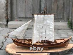 SMYRNA BOAT MODEL, Sailing Ship Model, Wooden Sailboat Ornament Center Piece