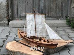 SMYRNA BOAT MODEL, Sailing Ship Model, Wooden Sailboat Ornament Center Piece