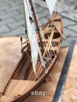 SMYRNA BOAT MODEL, Sailing Ship Model, Wooden Sailboat Ornament Center Piece