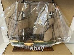 SPAIN HAND CARVED WOOD MODEL BARRO DE ARTESANIA SHIP BOAT NEW 1860 USA 28 x 22